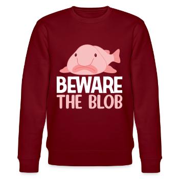 Lustiger Blobfisch Meerestier - Stanley/Stella Unisex Bio-Sweatshirt CHANGER  - Burgunderrot - Vorne - Nik (191cm) & Marisol (170cm)