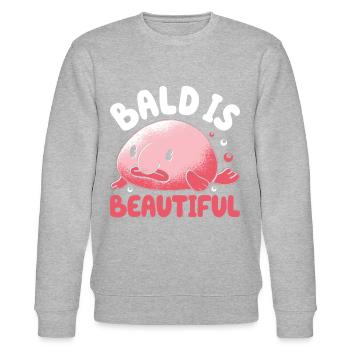 Lustiger Blobfisch Meerestier - Stanley/Stella Unisex Bio-Sweatshirt CHANGER  - Grau meliert - Vorne - Nik (191cm) & Marisol (170cm)