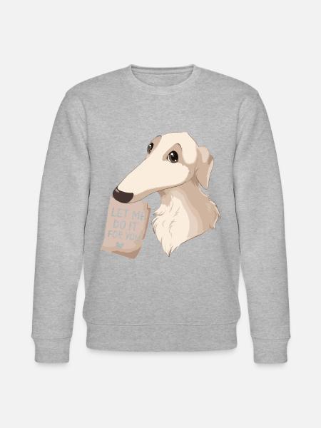Borzoi Dog Meme - Stanley/Stella CHANGER Unisex Organic Sweatshirt - heather grey