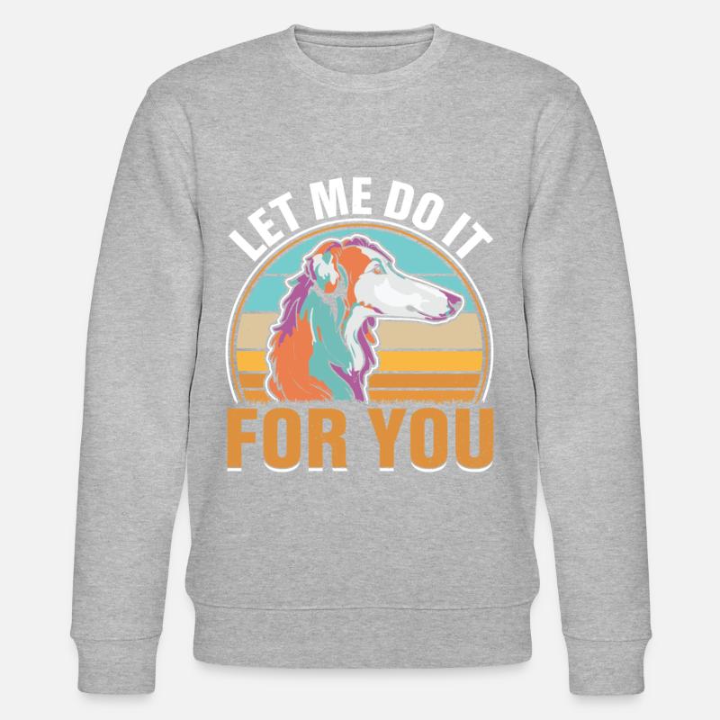 Chien barzoï rétro Meme - Sweat bio CHANGER Stanley/Stella Unisexe - gris chiné