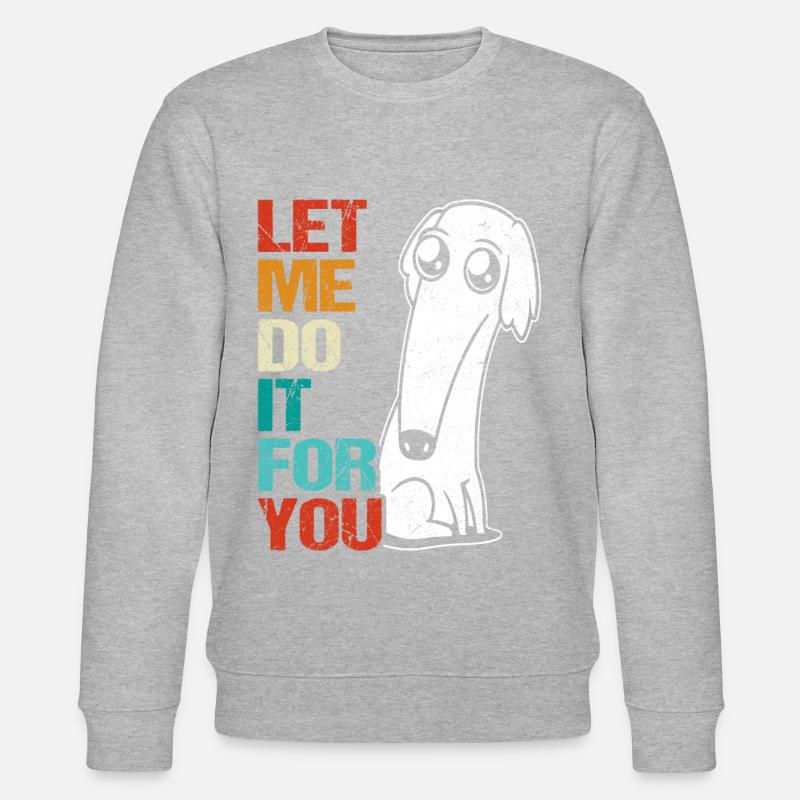 Chien barzoï rétro Meme - Sweat bio CHANGER Stanley/Stella Unisexe - gris chiné