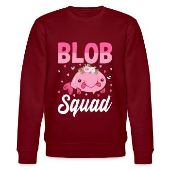 Lustiger Blobfisch Meerestier - Stanley/Stella Unisex Bio-Sweatshirt CHANGER  - Burgunderrot - Vorne - Nik (191cm) & Marisol (170cm)