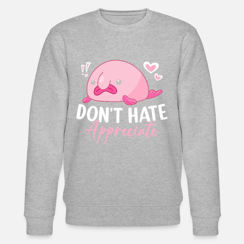 Funny Blobfish Sea Creature - Stanley/Stella CHANGER Unisex Organic Sweatshirt - heather grey