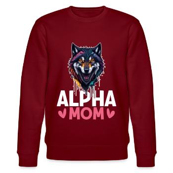 Weiblicher Alpha-Wolf - Stanley/Stella Unisex Bio-Sweatshirt CHANGER  - Burgunderrot - Vorne - Nik (191cm) & Marisol (170cm)