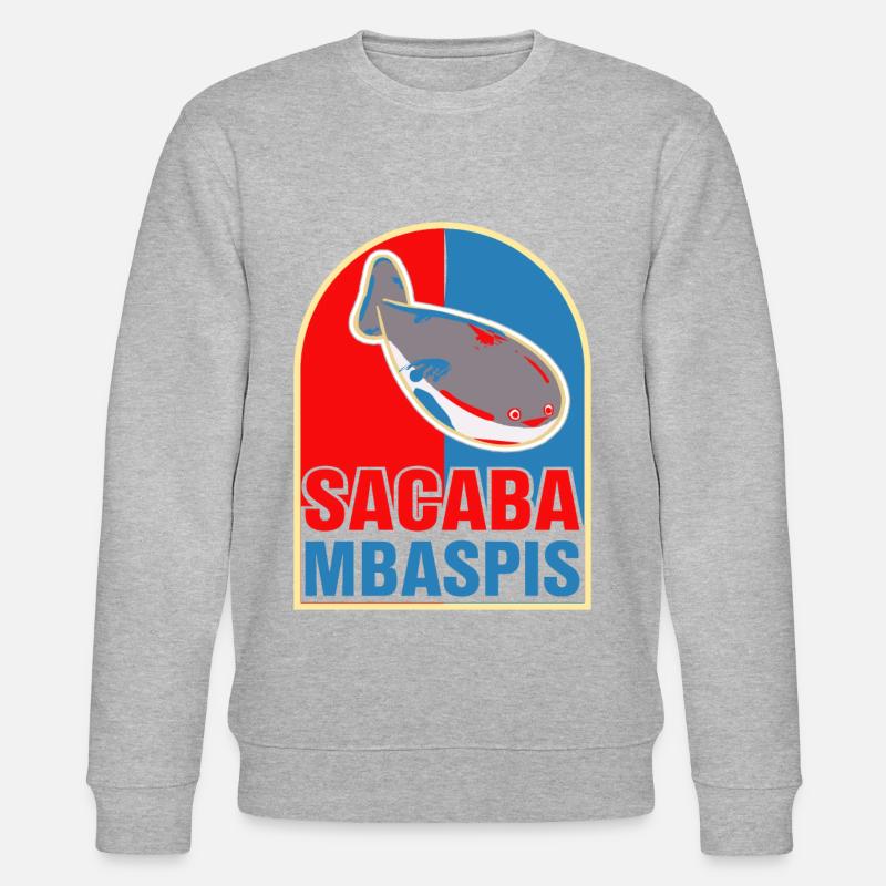 Poisson Meme Rouge Bleu - Sweat bio CHANGER Stanley/Stella Unisexe - gris chiné