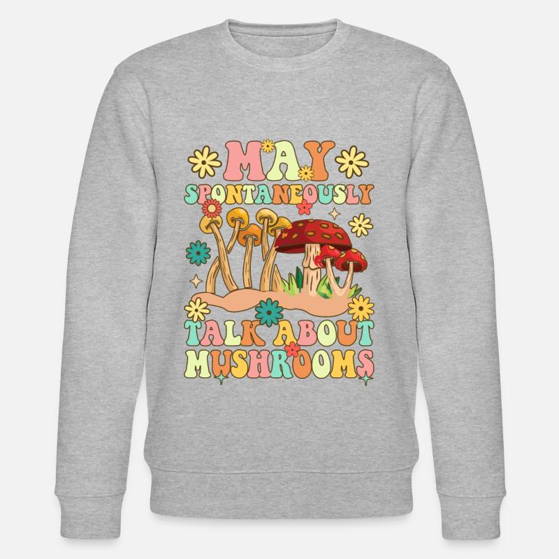 Chasse aux champignons groovy - Sweat bio CHANGER Stanley/Stella Unisexe - gris chiné