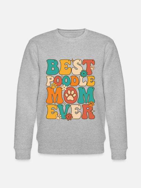Groovy Dog Lover Dog Mom - Stanley/Stella CHANGER Unisex Organic Sweatshirt - heather grey
