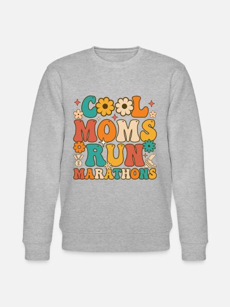 Funny Running Mom Runner - Stanley/Stella CHANGER Unisex Organic Sweatshirt - heather grey