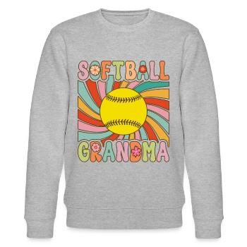 Groovy Softball-Spielerin - Stanley/Stella Unisex Bio-Sweatshirt CHANGER  - Grau meliert - Vorne - Nik (191cm) & Marisol (170cm)