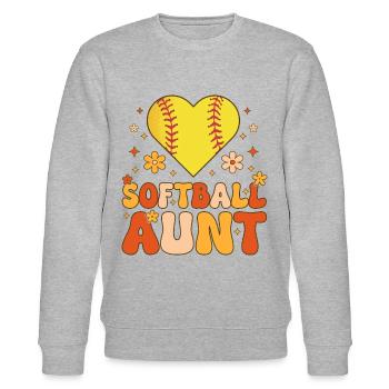 Groovy Softball-Spielerin - Stanley/Stella Unisex Bio-Sweatshirt CHANGER  - Grau meliert - Vorne - Nik (191cm) & Marisol (170cm)