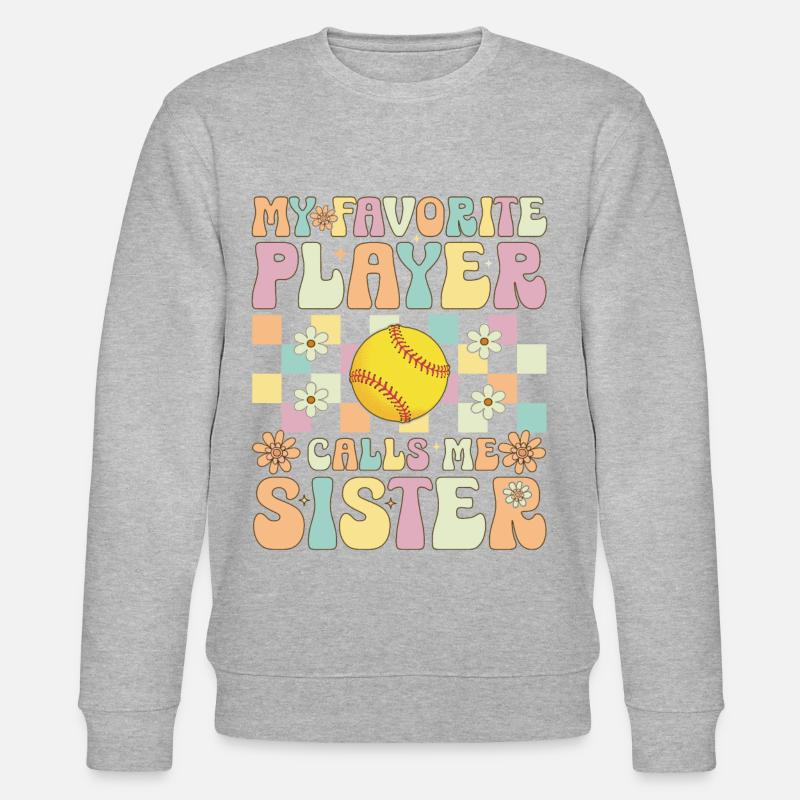 Softball-Schwester - Stanley/Stella Unisex Bio-Sweatshirt CHANGER  - Grau meliert