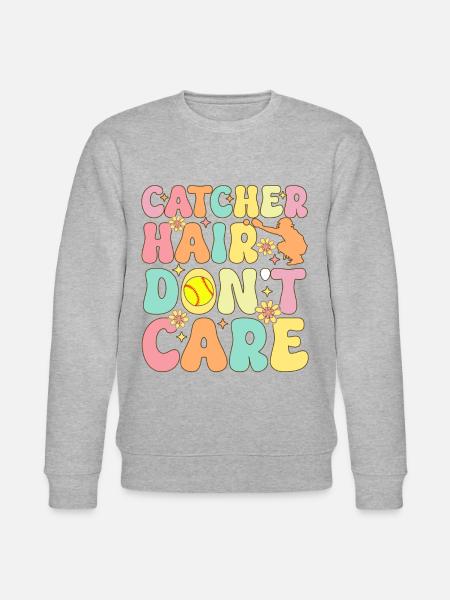 Softball Catcher Softball Player - Stanley/Stella CHANGER Unisex Organic Sweatshirt - heather grey
