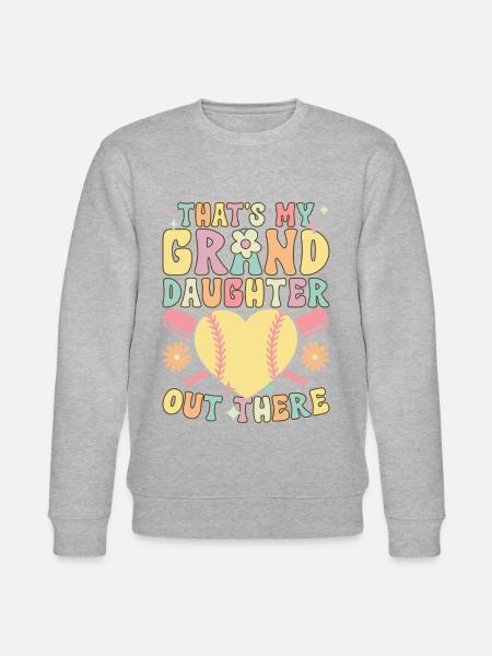 Groovy Softball Player - Stanley/Stella CHANGER Unisex Organic Sweatshirt - heather grey