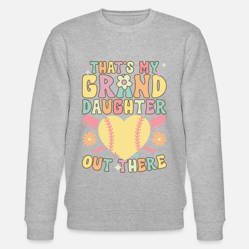 Groovy Softball Spieler - Stanley/Stella Unisex Bio-Sweatshirt CHANGER  - Grau meliert