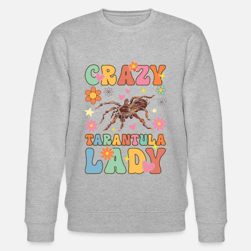 Groovy Weibchen Tarantula Lover Spinne - Stanley/Stella Unisex Bio-Sweatshirt CHANGER  - Grau meliert