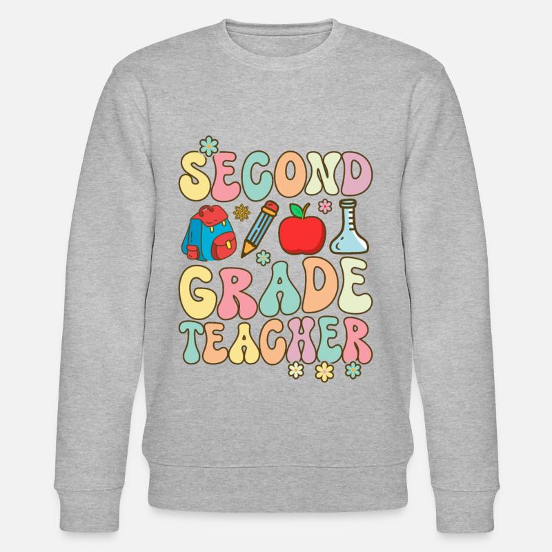 Groovy Elementary School Teacher - Stanley/Stella CHANGER Unisex Organic Sweatshirt - heather grey