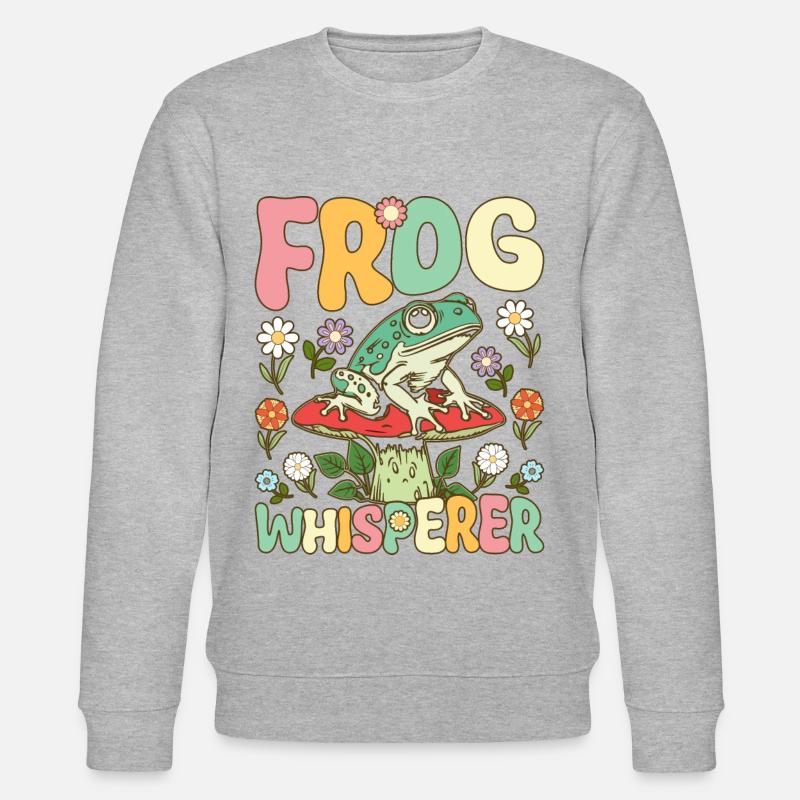Groovy Frog Lovers - Stanley/Stella CHANGER Unisex Organic Sweatshirt - heather grey