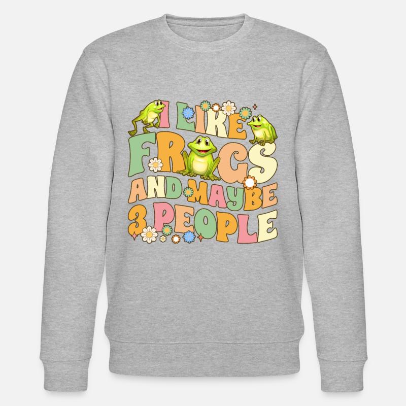 Groovy Frog Lovers - Stanley/Stella Unisex Bio-Sweatshirt CHANGER  - Grau meliert