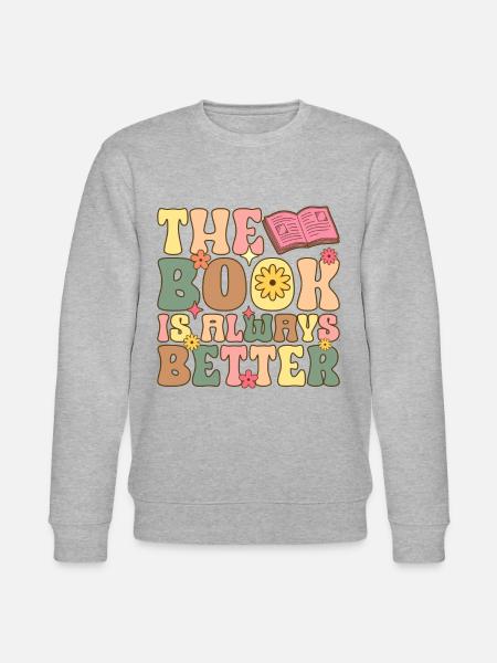 Groovy Book Reader - Stanley/Stella CHANGER Unisex Organic Sweatshirt - heather grey