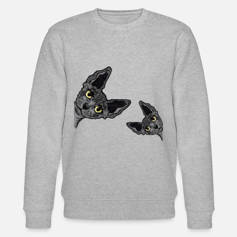 Schwarze Sphynx Katze - Stanley/Stella Unisex Bio-Sweatshirt CHANGER  - Grau meliert
