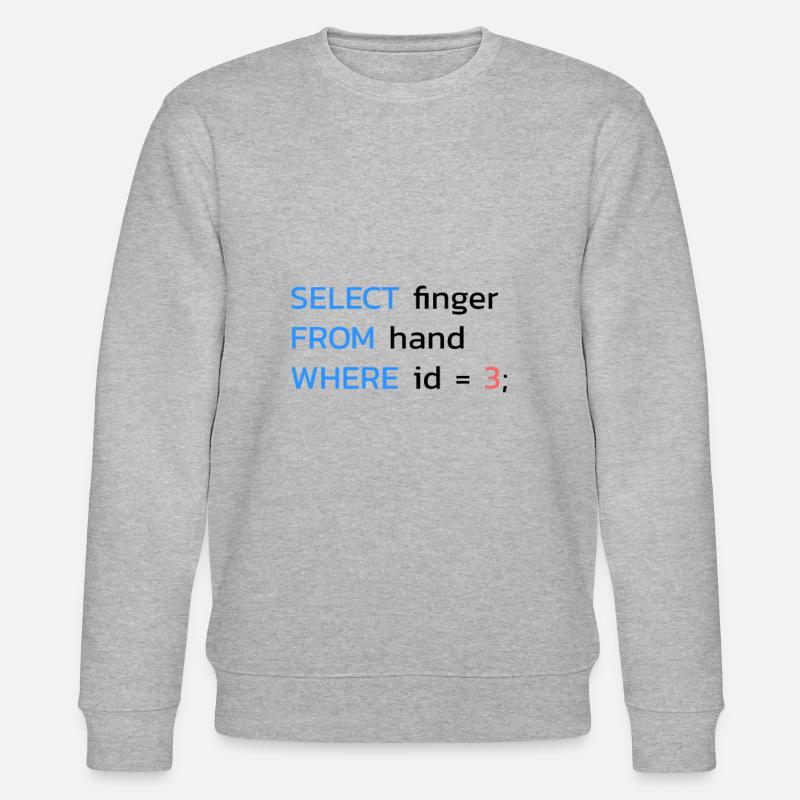 Funny SQL Middle Finger Developer - Stanley/Stella CHANGER Unisex Organic Sweatshirt - heather grey