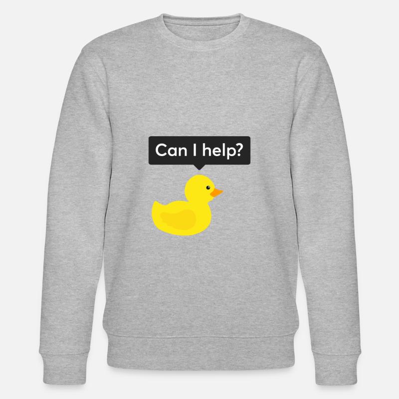 Programmer rubber duck debugging - Stanley/Stella CHANGER Unisex Organic Sweatshirt - heather grey