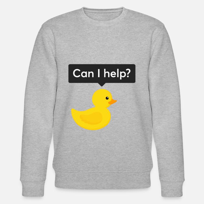 Programmer rubber duck debugging - Stanley/Stella CHANGER Unisex Organic Sweatshirt - heather grey