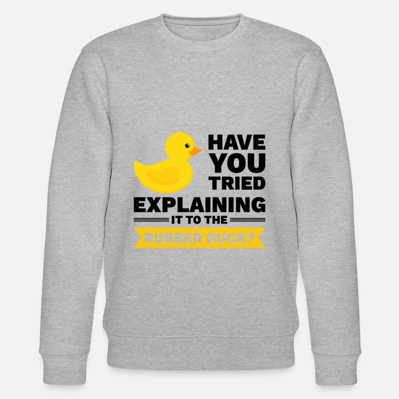 Programmer rubber duck debug - Stanley/Stella CHANGER Unisex Organic Sweatshirt - heather grey