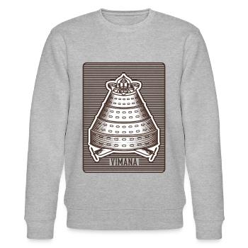 VIMANA Alte Indische Flugmaschine UFO Geschenk - Stanley/Stella Unisex Bio-Sweatshirt CHANGER  - Grau meliert - Vorne - Nik (191cm) & Marisol (170cm)