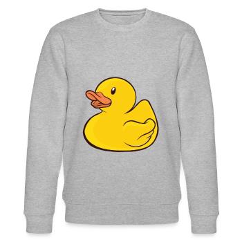 Badeente Gummiente - Stanley/Stella Unisex Bio-Sweatshirt CHANGER  - Grau meliert - Vorne - Nik (191cm) & Marisol (170cm)