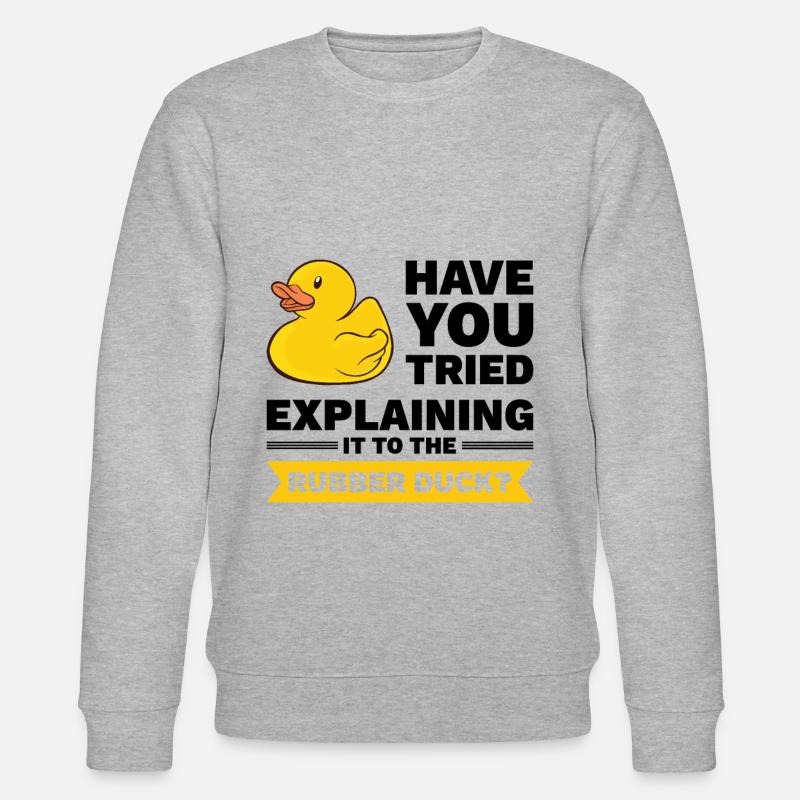 Programmer rubber duck debug - Stanley/Stella CHANGER Unisex Organic Sweatshirt - heather grey