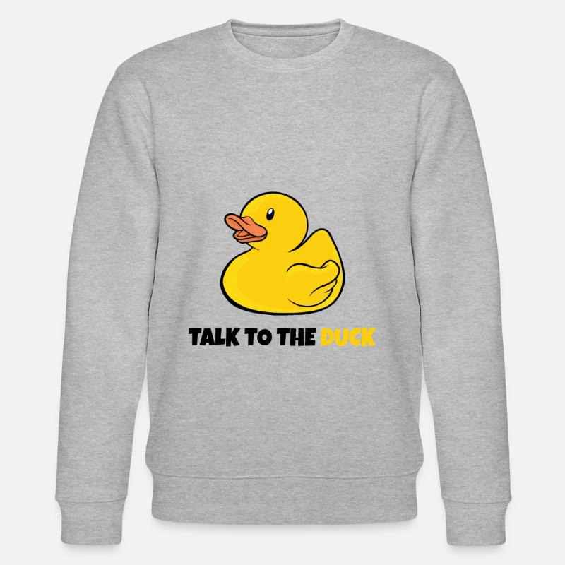 Programmer rubber duck debugging - Stanley/Stella CHANGER Unisex Organic Sweatshirt - heather grey