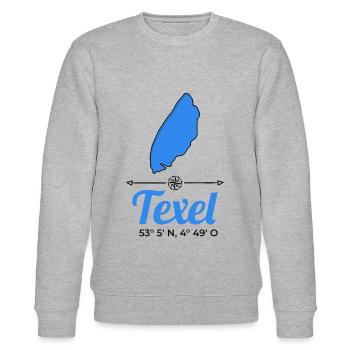 Texel Niederlande Holland Insel Koordinaten - Stanley/Stella Unisex Bio-Sweatshirt CHANGER  - Grau meliert - Vorne - Nik (191cm) & Marisol (170cm)