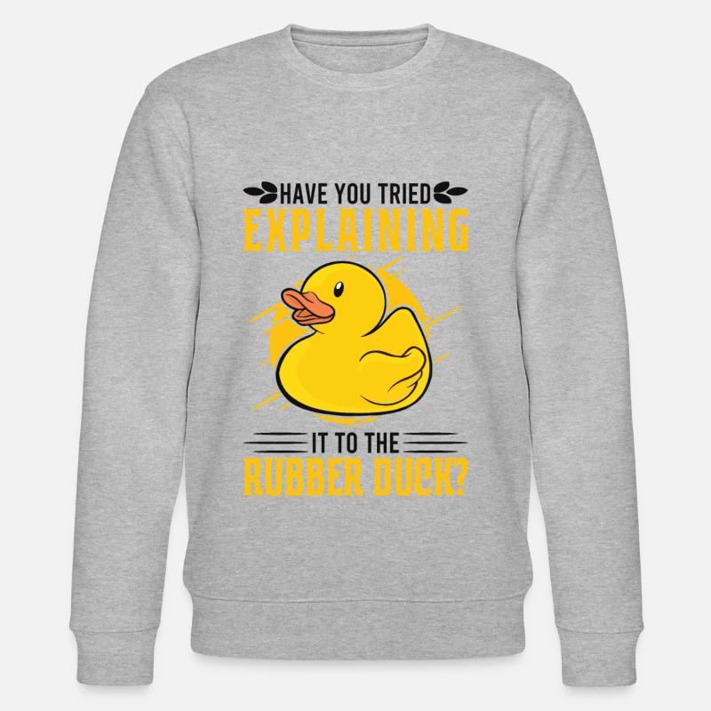 Developer Programmer Programming Duck - Stanley/Stella Unisex Bio-Sweatshirt CHANGER  - Grau meliert