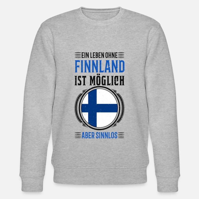 Finnland Urlaub Reise Geschenk - Stanley/Stella Unisex Bio-Sweatshirt CHANGER  - Grau meliert