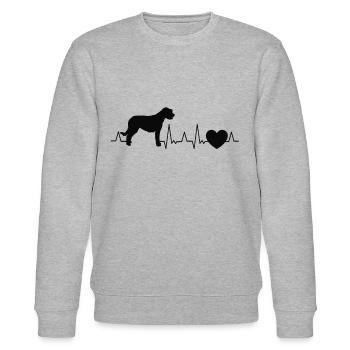 Irischer Wolfshund Herzschlag Irish Wolfhound - Stanley/Stella Unisex Bio-Sweatshirt CHANGER  - Grau meliert - Vorne - Nik (191cm) & Marisol (170cm)