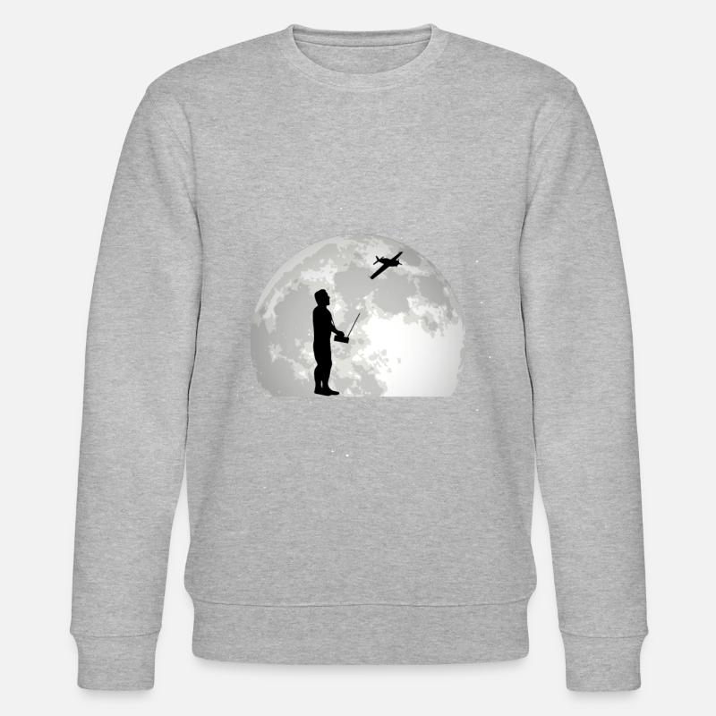 Modellflugzeug Mond Modellflieger Modellbauer - Stanley/Stella Unisex Bio-Sweatshirt CHANGER  - Grau meliert