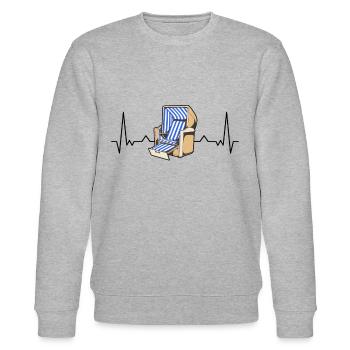 Strandkorb Herzschlag Nordsee Sylt Ostsee Strand - Stanley/Stella Unisex Bio-Sweatshirt CHANGER  - Grau meliert - Vorne - Nik (191cm) & Marisol (170cm)