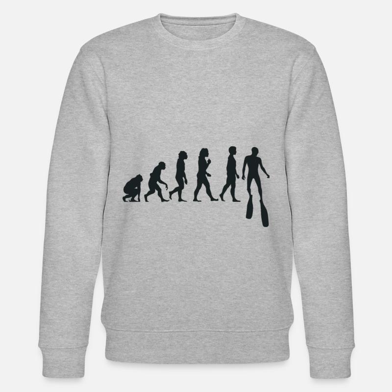 Freitauchen Evolution Apnoetaucher Freitaucher - Stanley/Stella Unisex Bio-Sweatshirt CHANGER  - Grau meliert