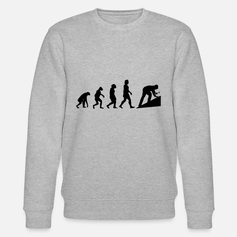 Dachdecker Evolution Hausdach Dachziegel Dach - Stanley/Stella Unisex Bio-Sweatshirt CHANGER  - Grau meliert