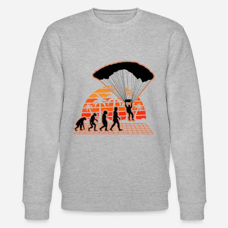 Parachutist Evolution Sunset Parachute - Stanley/Stella CHANGER Unisex Organic Sweatshirt - heather grey