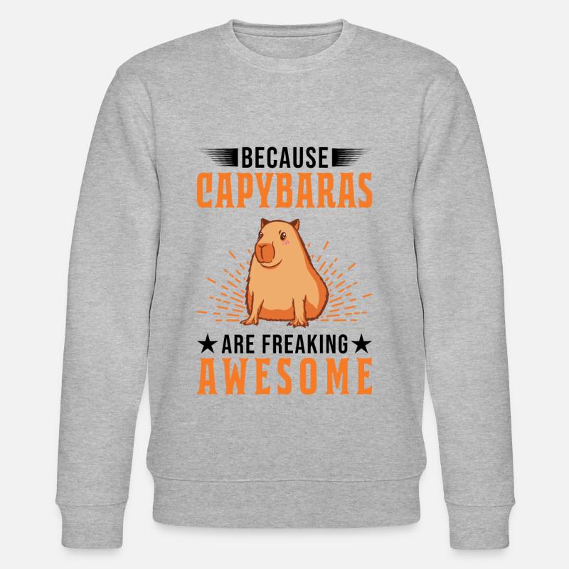 Because Capybaras are freaking awesome - Stanley/Stella Unisex Bio-Sweatshirt CHANGER  - Grau meliert