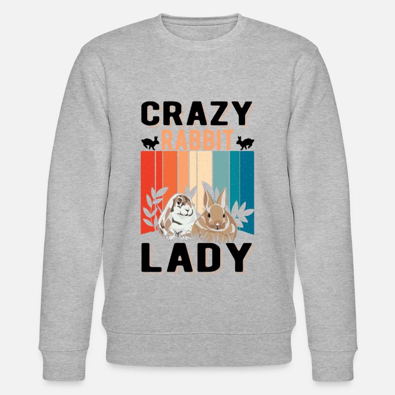 Crazy Rabbit lady Rabbit Rabbit - Stanley/Stella CHANGER Unisex Organic Sweatshirt - heather grey