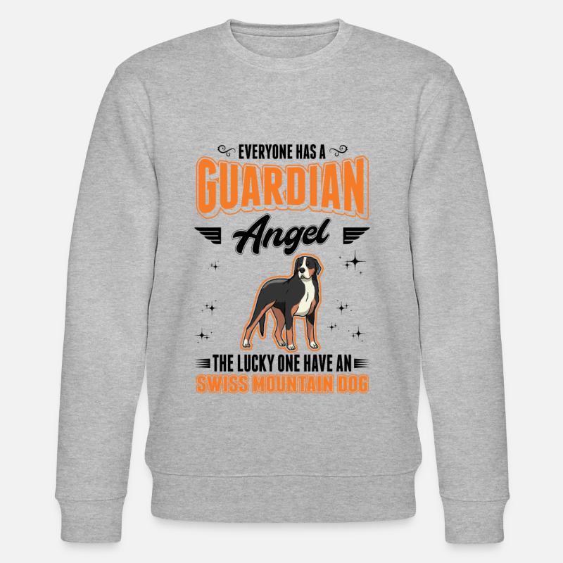 Großer Schweizer Sennenhund Schutzengel - Stanley/Stella Unisex Bio-Sweatshirt CHANGER  - Grau meliert