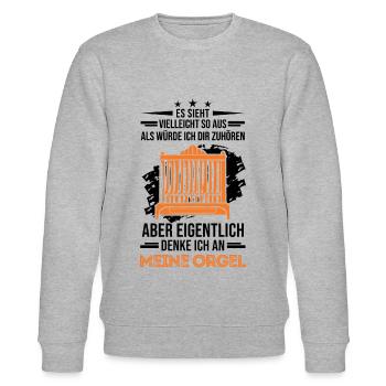 Orgel Spruch Pfeifenorgel Organist - Stanley/Stella Unisex Bio-Sweatshirt CHANGER  - Grau meliert - Vorne - Nik (191cm) & Marisol (170cm)