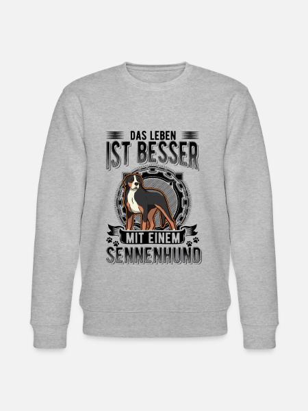 Großer Schweizer Sennenhund - Stanley/Stella Unisex Bio-Sweatshirt CHANGER  - Grau meliert