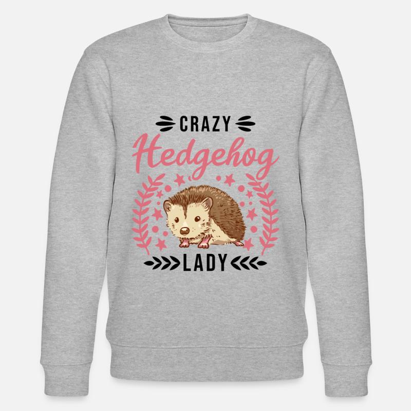 Crazy Hedgehog lady Igel Stacheligel - Stanley/Stella Unisex Bio-Sweatshirt CHANGER  - Grau meliert