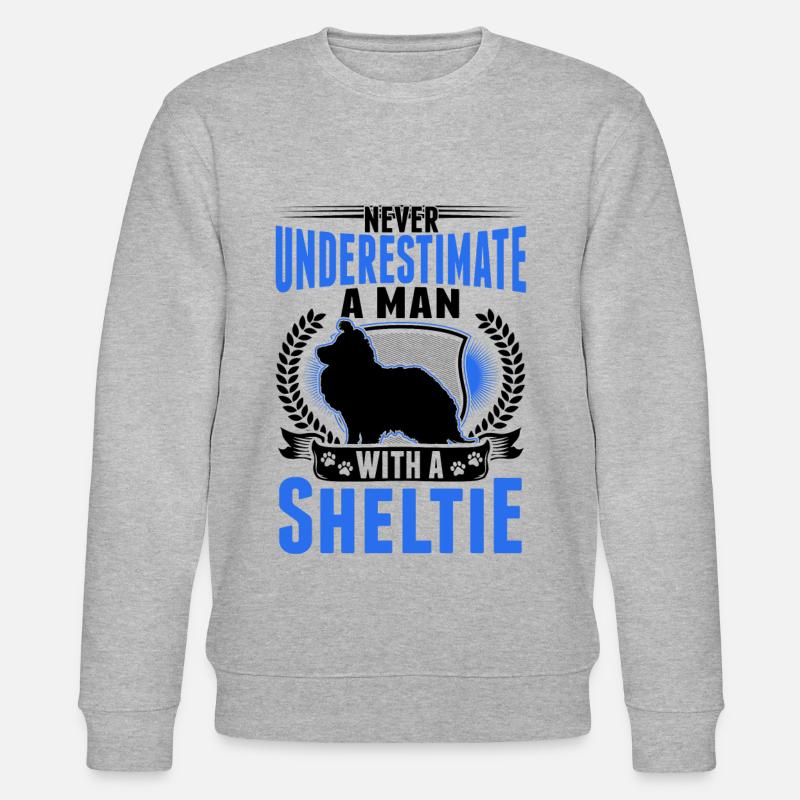 Sheltie Mann Shetland Sheepdog - Stanley/Stella Unisex Bio-Sweatshirt CHANGER  - Grau meliert
