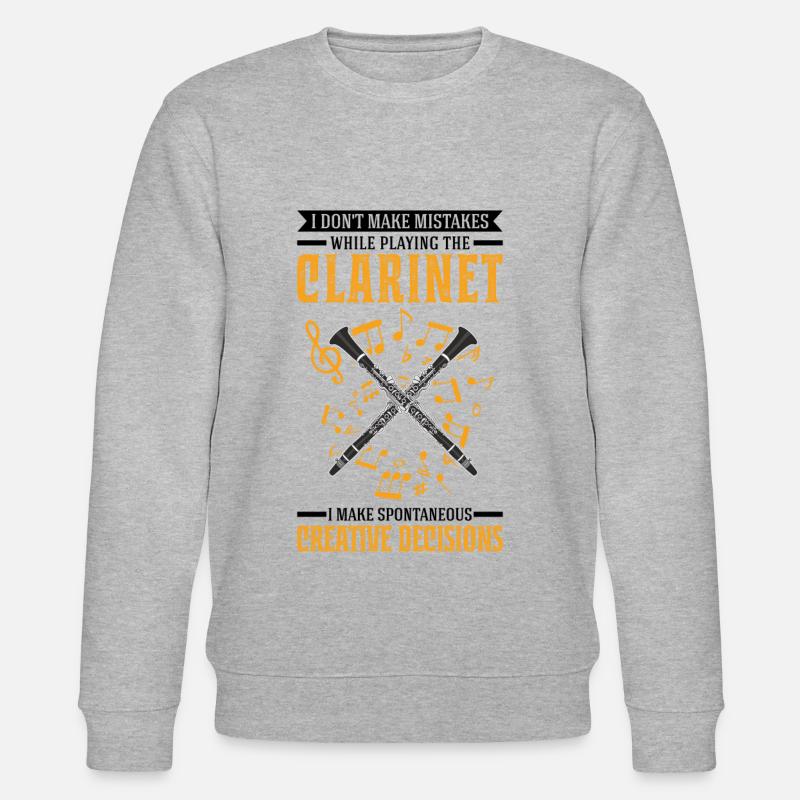 Clarinet Klarinette Klarinettist - Stanley/Stella Unisex Bio-Sweatshirt CHANGER  - Grau meliert