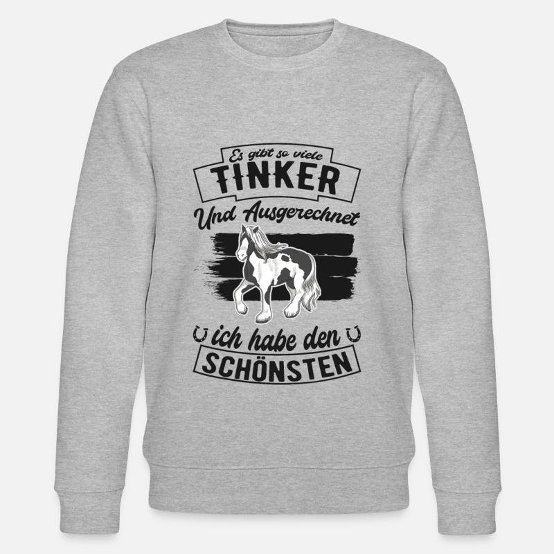 Irish Tinker Pferd Spruch - Stanley/Stella Unisex Bio-Sweatshirt CHANGER  - Grau meliert